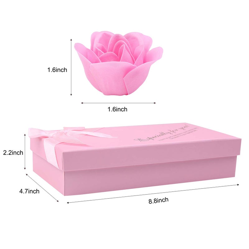 Rotumaty 18 PCS Floral Scented Bath Soap Rose Flower Petals, Plant Essential Oil Rose Soap Set, Best Gifts for Her Women Girls Mom Lover Birthday Valentine Christmas (Pink) - Image 3